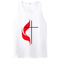 Methodist Flag Christian Cross And Flame PosiCharge Competitor Tank