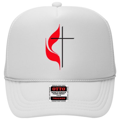 Methodist Flag Christian Cross And Flame Trucker Hat