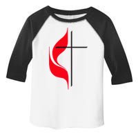 Methodist Flag Christian Cross And Flame Toddler Fine Jersey T-Shirt