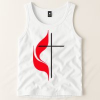 Methodist Flag Christian Cross And Flame Tank Top
