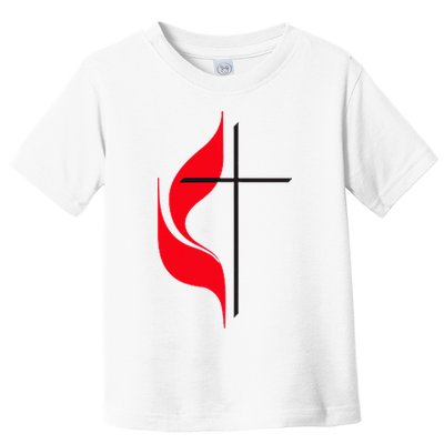 Methodist Flag Christian Cross And Flame Toddler T-Shirt