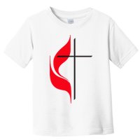 Methodist Flag Christian Cross And Flame Toddler T-Shirt