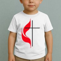 Methodist Flag Christian Cross And Flame Toddler T-Shirt