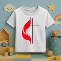 Methodist Flag Christian Cross And Flame Toddler T-Shirt