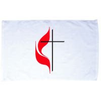Methodist Flag Christian Cross And Flame Microfiber Hand Towel