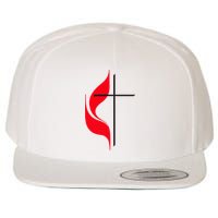 Methodist Flag Christian Cross And Flame Wool Snapback Cap