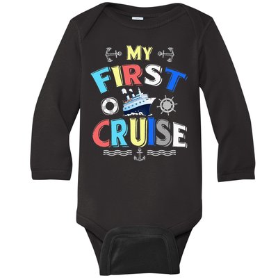 My First Cruise Men Women Rookie Travelers Baby Long Sleeve Bodysuit