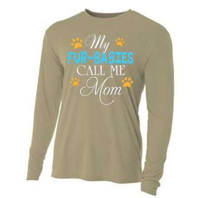 My FurBabies Call Me Mom Dog Cat Lover Mother Father Day Cooling Performance Long Sleeve Crew