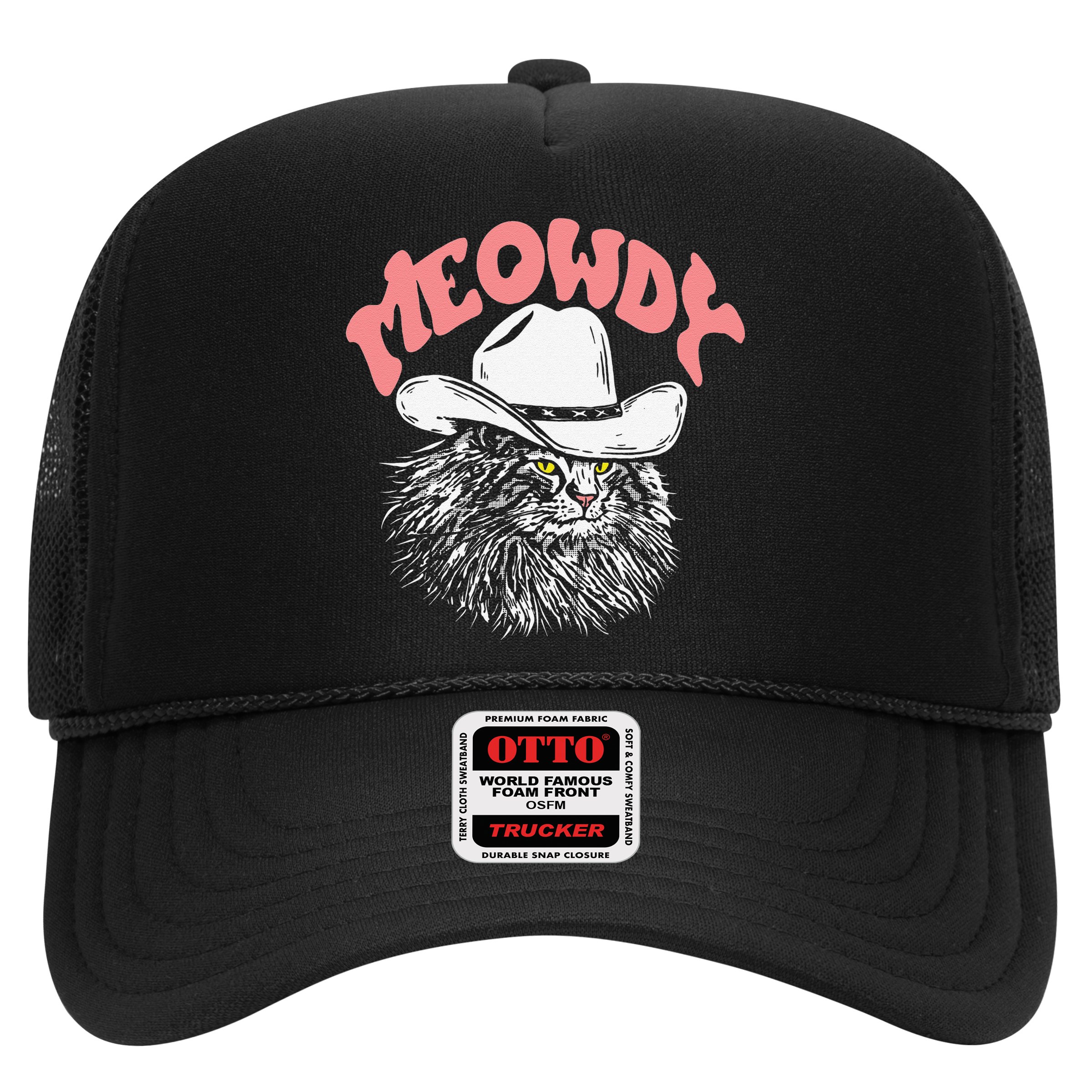 Meowdy! Funny Country Music Cat Cowboy Hat Vintage Funny Hat