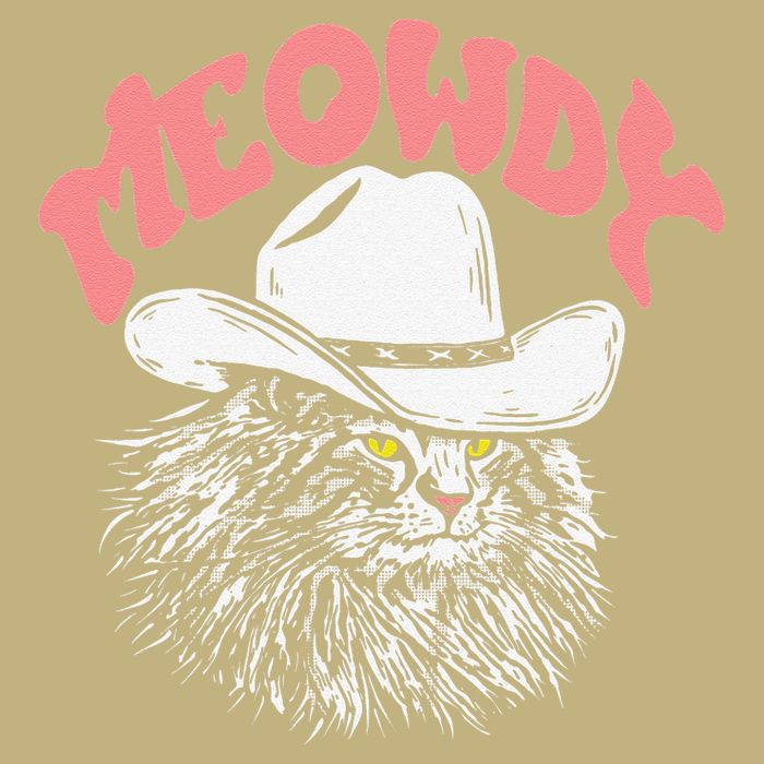 Meowdy! Funny Country Music Cat Cowboy Hat Vintage Funny T-Shirt