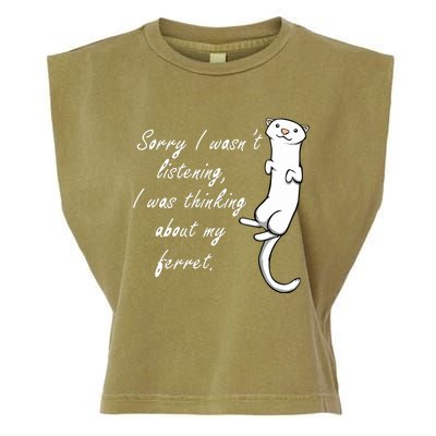 My Ferret Cute Saying Cuddly Rodent Garment-Dyed Women's Muscle Tee