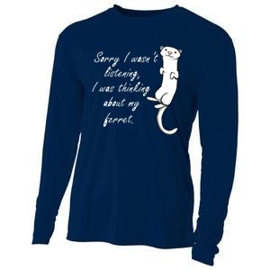 My Ferret Cute Saying Cuddly Rodent Cooling Performance Long Sleeve Crew