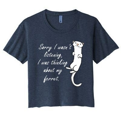 My Ferret Cute Saying Cuddly Rodent Women's Crop Top Tee