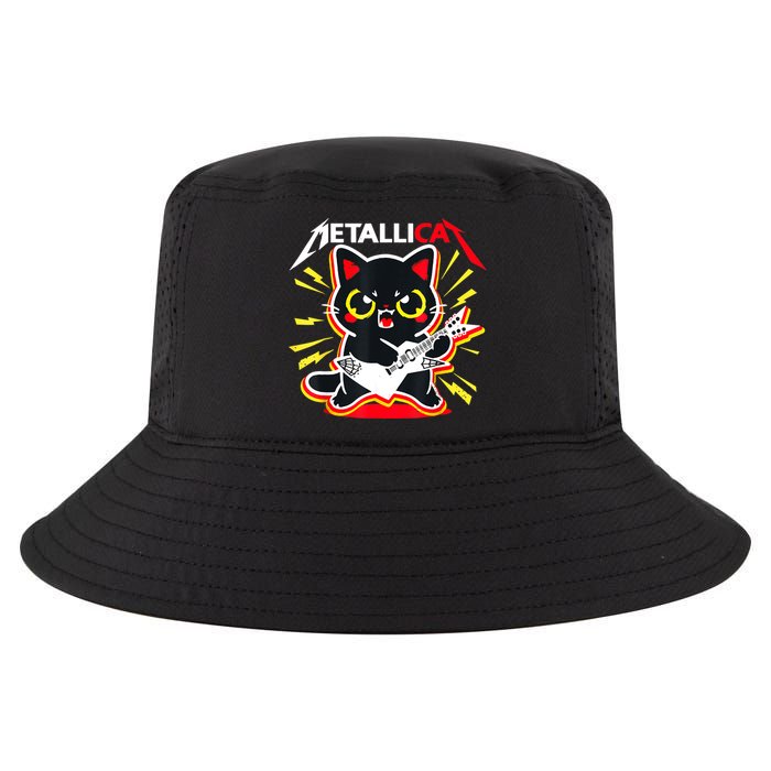 Metallicat Funny Cat Rock 90s Meow For Music Band Of Friend Cool Comfort Performance Bucket Hat