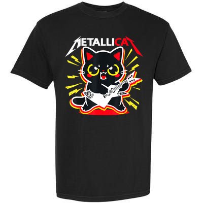 Metallicat Funny Cat Rock 90s Meow For Music Band Of Friend Garment-Dyed Heavyweight T-Shirt