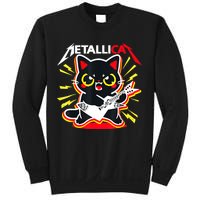 Metallicat Funny Cat Rock 90s Meow For Music Band Of Friend Sweatshirt