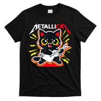Metallicat Funny Cat Rock 90s Meow For Music Band Of Friend T-Shirt