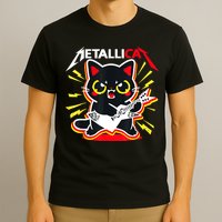 Metallicat Funny Cat Rock 90s Meow For Music Band Of Friend T-Shirt