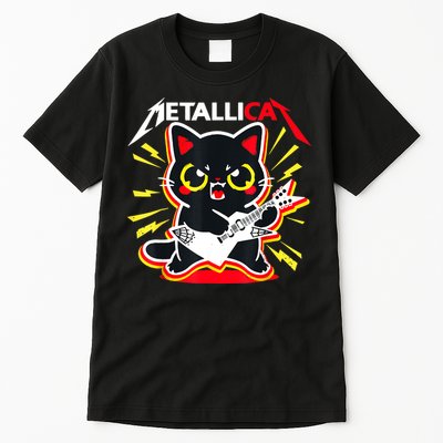 Metallicat Funny Cat Rock 90s Meow For Music Band Of Friend Tall T-Shirt