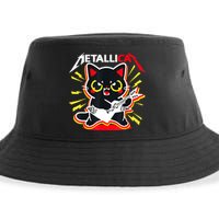 Metallicat Funny Cat Rock 90s Meow For Music Band Of Friend Sustainable Bucket Hat