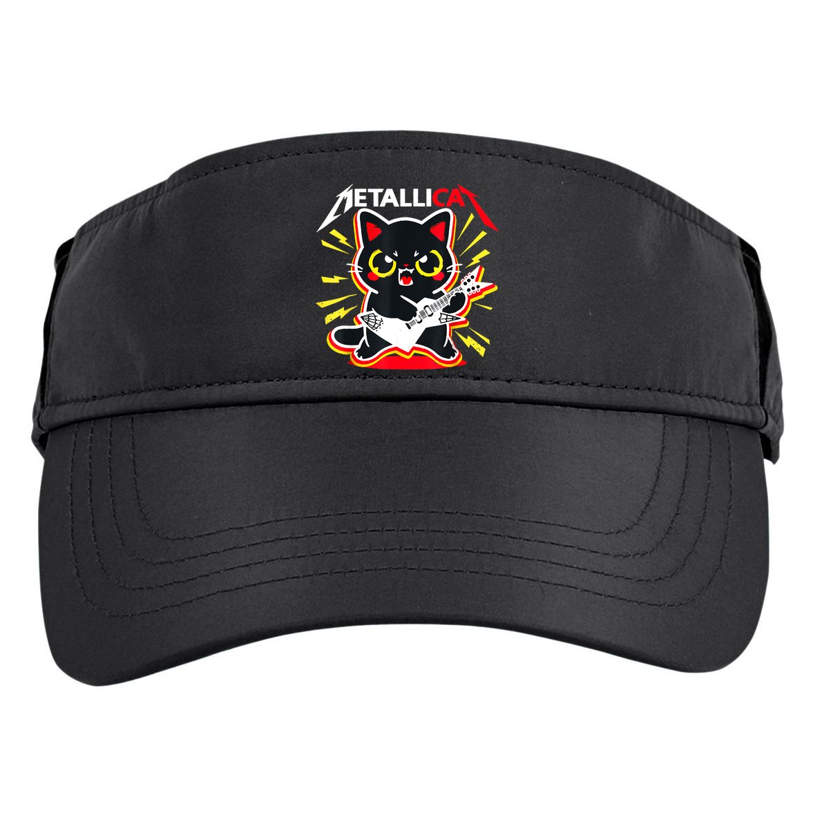 Metallicat Funny Cat Rock 90s Meow For Music Band Of Friend Adult Drive Performance Visor