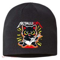 Metallicat Funny Cat Rock 90s Meow For Music Band Of Friend Sustainable Beanie