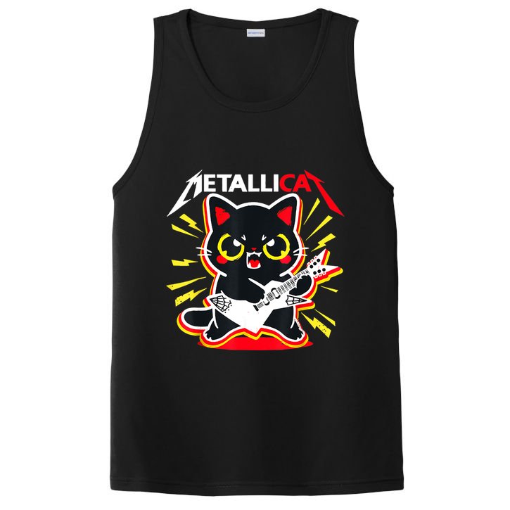 Metallicat Funny Cat Rock 90s Meow For Music Band Of Friend PosiCharge Competitor Tank