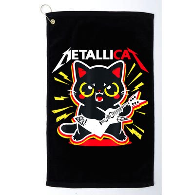 Metallicat Funny Cat Rock 90s Meow For Music Band Of Friend Golf Towel