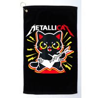 Metallicat Funny Cat Rock 90s Meow For Music Band Of Friend Golf Towel