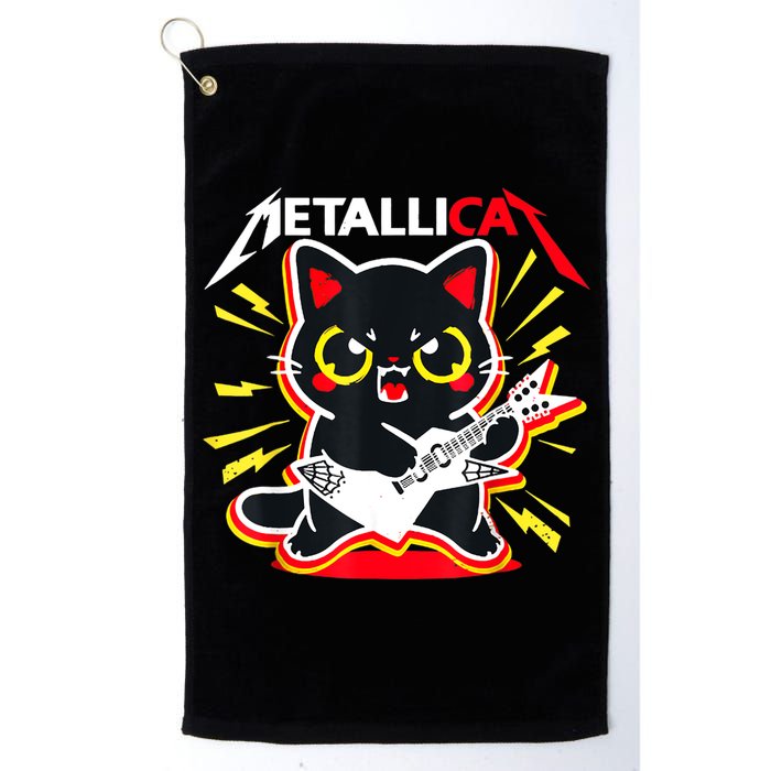 Metallicat Funny Cat Rock 90s Meow For Music Band Of Friend Golf Towel