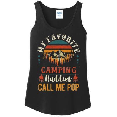 My Favorite Camping Buddies Call Me Pop Funny Grandpa Saying Ladies Essential Tank