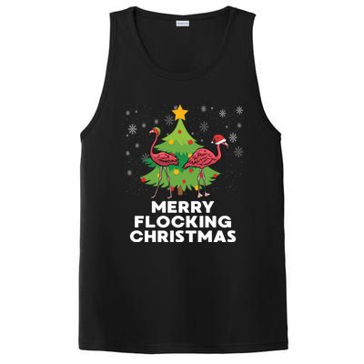 Merry Flocking Christmas Funny Xmas Flamingo Wading Bird Gift PosiCharge Competitor Tank