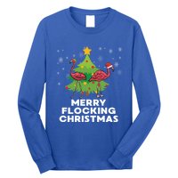 Merry Flocking Christmas Funny Xmas Flamingo Wading Bird Gift Long Sleeve Shirt