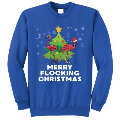 Merry Flocking Christmas Funny Xmas Flamingo Wading Bird Gift Sweatshirt