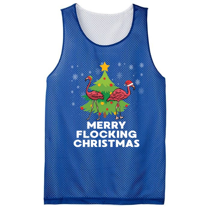 Merry Flocking Christmas Funny Xmas Flamingo Wading Bird Gift Mesh Reversible Basketball Jersey Tank