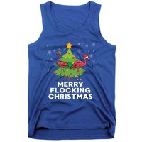 Merry Flocking Christmas Funny Xmas Flamingo Wading Bird Gift Tank Top