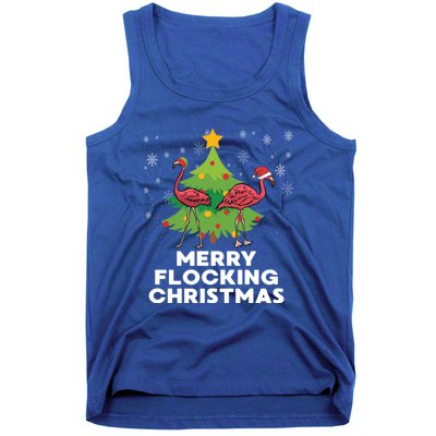 Merry Flocking Christmas Funny Xmas Flamingo Wading Bird Gift Tank Top