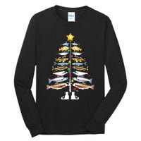 Merry Fishmas Christmas Tree Funny Fishing Tall Long Sleeve T-Shirt