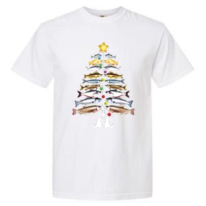 Merry Fishmas Christmas Tree Funny Fishing Garment-Dyed Heavyweight T-Shirt