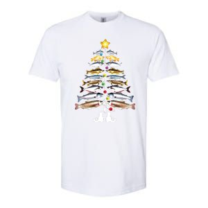 Merry Fishmas Christmas Tree Funny Fishing Softstyle CVC T-Shirt