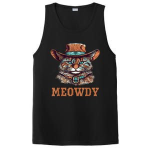 Meowdy Funny Cat Graphic Western Cowboy Cat Meow Howdy PosiCharge Competitor Tank