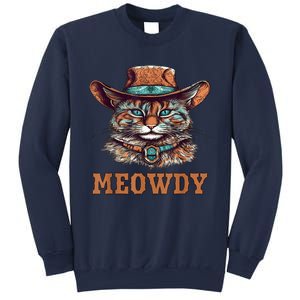 Meowdy Funny Cat Graphic Western Cowboy Cat Meow Howdy Sweatshirt