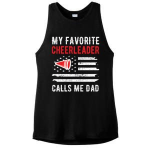 My Favorite Cheerleader Calls Me Dad Cheerleading Cheer Dad Funny Gift Ladies PosiCharge Tri-Blend Wicking Tank