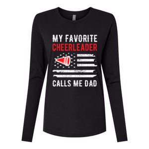 My Favorite Cheerleader Calls Me Dad Cheerleading Cheer Dad Funny Gift Womens Cotton Relaxed Long Sleeve T-Shirt