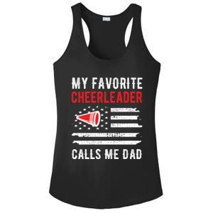 My Favorite Cheerleader Calls Me Dad Cheerleading Cheer Dad Funny Gift Ladies PosiCharge Competitor Racerback Tank