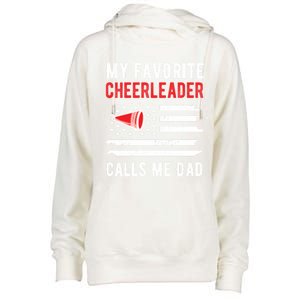 My Favorite Cheerleader Calls Me Dad Cheerleading Cheer Dad Funny Gift Womens Funnel Neck Pullover Hood