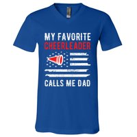 My Favorite Cheerleader Calls Me Dad Cheerleading Cheer Dad Funny Gift V-Neck T-Shirt