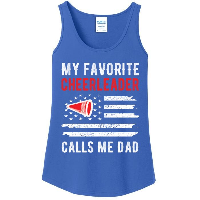 My Favorite Cheerleader Calls Me Dad Cheerleading Cheer Dad Funny Gift Ladies Essential Tank