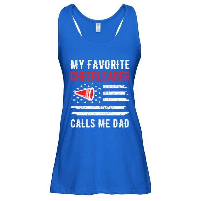 My Favorite Cheerleader Calls Me Dad Cheerleading Cheer Dad Funny Gift Ladies Essential Flowy Tank