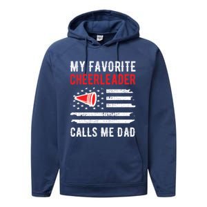 My Favorite Cheerleader Calls Me Dad Cheerleading Cheer Dad Funny Gift Performance Fleece Hoodie